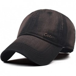 Baseball Caps Men's Cotton Classic Baseball Cap with Adjustable Buckle Closure Dad Hat - Black - CR17YCO7SRY $30.39