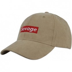 Baseball Caps Savage Embroidered Dad Cap Hat Adjustable Polo Style Unconstructed - Polyester - Khaki - CF18924A3Y9 $21.08