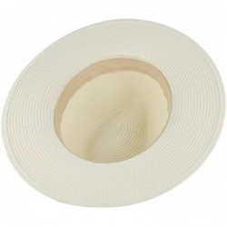 Sun Hats Men's Paper Woven Straw Panama Trilby Fedora Beach Sun Hat Large/22.8" - Beige - CS18227S025 $21.95