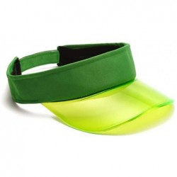 Skullies & Beanies Summer UV PVC Visor Sun Hat Outdoor Travel Clear Tennis Beach Hat Protection Snapback Cap - Green - C218S0...