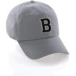 Baseball Caps Custom Hat A to Z Initial Letters Classic Baseball Cap- Light Grey White Black - Letter B - C718NKS97Z6 $27.82