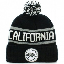 Skullies & Beanies Absolute Clothing California Republic Cuff Beanie Cable Knit Pom Pom Hat Cap - CI11O97GDGR $23.28