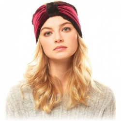 Cold Weather Headbands Me Plus Women Winter Soft Leopard Pattern Fleece Lining Headwrap Headband Ear Warmer - Solid W/Faux Fu...