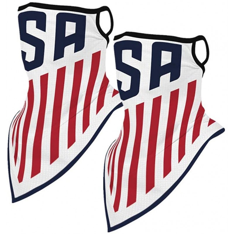 Balaclavas Men Women American Flag Face Scarf Bandana Ear Loops Face Balaclava Neck Gaiters for Dust Mask - Usa Flag - CW198R...