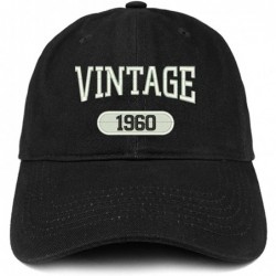 Baseball Caps Vintage 1960 Embroidered 60th Birthday Relaxed Fitting Cotton Cap - Black - C1180ZNGRO6 $26.72