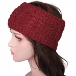Cold Weather Headbands Twist Knit Head Band Head Wrap Warm Ear Warmer for Women Girls - Wine Red - CI12O1MKPTA $11.50