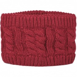 Cold Weather Headbands Twist Knit Head Band Head Wrap Warm Ear Warmer for Women Girls - Wine Red - CI12O1MKPTA $18.32