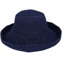 Sun Hats Women's Summer Cotton Bucket Beach Hat Foldable Sun Hat - Denim - CP18DI4I00T $29.94