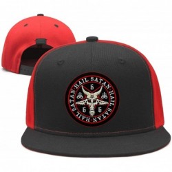 Baseball Caps Unisex Hail Satan Goat 666 red Logo Flat Baseball Cap Fitted Style Hats - Hail Satan Goat-22 - CR18SALQHOE $16.23