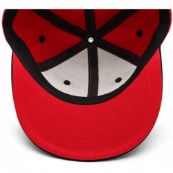 Baseball Caps Unisex Hail Satan Goat 666 red Logo Flat Baseball Cap Fitted Style Hats - Hail Satan Goat-22 - CR18SALQHOE $27.06