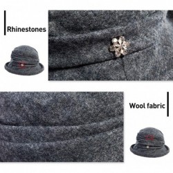Bucket Hats Women Winter Wool Bucket Hat 1920s Vintage Cloche Bowler Hat with Bow/Flower Accent - 16060orange - C918Y49TOOQ $...