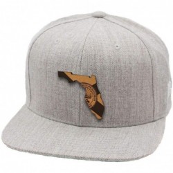 Baseball Caps Florida 'The 27' Leather Patch Snapback Hat - Heather Grey - CW18IOTXZ4C $47.34