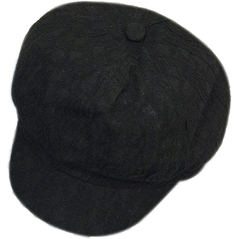 Newsboy Caps Women's Girl's Solid Cute Mesh Breathable Newsboy Ivy Gatsby Golf Sun Hat Cap - Black - CB1838S440L $16.43