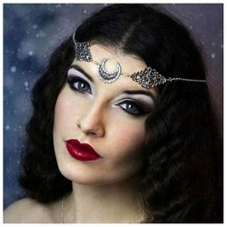Headbands Gothic Crescent Moon Head Chain Crystal Headband Goddess Hair Acessories for Women and Girls - Clear - CS18QCU0856 ...