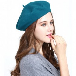 Berets Winter 100% Wool Warm French Art Basque Beret Tam Beanie Hat Cap - Turquoise - C312MZ2FOKX $22.10