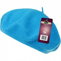 Berets Winter 100% Wool Warm French Art Basque Beret Tam Beanie Hat Cap - Turquoise - C312MZ2FOKX $19.28