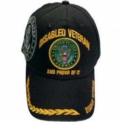 Baseball Caps Disabled Veteran US ARMY Baseball Cap Black Logo Hat Proud of It Golden Wreath - CY11KW02ATN $28.52