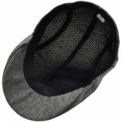Sun Hats Solid Cotton Newsboy Cap Men Summer Visor Hat Sunhat Mesh Running Sport Casual Breathable Beret Flat Cap - Black - C...