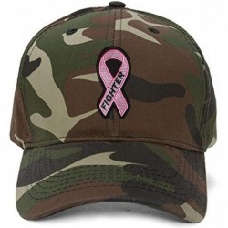 Baseball Caps Fighter Hat - Women's Adjustable Cap - Breast Cancer Awareness - Camo - CV18I5MAHHC $42.97