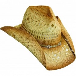 Cowboy Hats Western Cowgirl Hat with clear Beads by Dorfman Pacific- Neutral-One Size - CC114EQQ101 $74.89