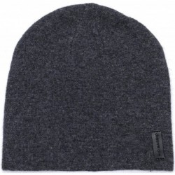 Skullies & Beanies Marino Slouchy Beanie Hat for Women - Cashmere Blend - Rabbit Fur Pompom - Black - CW186G0Y58S $27.34