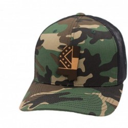 Baseball Caps Mississippi 'The 20' Leather Patch Hat Curved Trucker - Brown/Tan - C518IGQWDXR $52.16