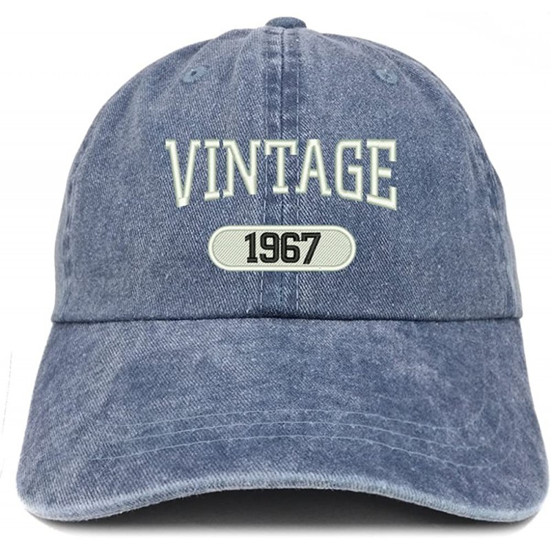 Baseball Caps Vintage 1967 Embroidered 53rd Birthday Soft Crown Washed Cotton Cap - Navy - CA180WWY2IC $39.18