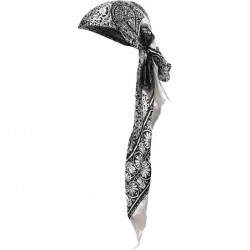 Skullies & Beanies Women's Silk Feel- Pre-Tied- Printed- Fitted Headscarf- Chemo Cap Bandana Sleep Turban Head Scarf - Black ...