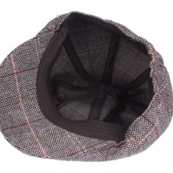 Newsboy Caps Gatsby Newsboy Hat Men Women Classic Herringbone Tweeb Flat Cap - E Gray - CB18EDQO3HS $27.32