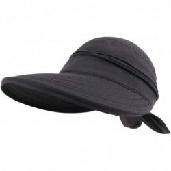 Sun Hats Hats for Women UPF 50+ UV Sun Protective Convertible Beach Visor Hat - A_black - C512GYJEW7J $30.56