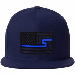Baseball Caps USA Redesign Flag Thin Blue Red Line Support American Servicemen Snapback Hat - Thin Blue Line - Navy Cap - C51...