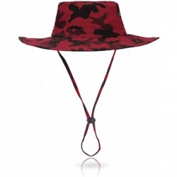 Sun Hats Outdoor Sun Hat Quick-Dry Breathable Mesh Hat Camping Cap - Red Camouflage - CQ18GCCEGO6 $25.18