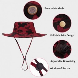 Sun Hats Outdoor Sun Hat Quick-Dry Breathable Mesh Hat Camping Cap - Red Camouflage - CQ18GCCEGO6 $24.85