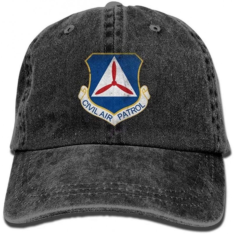 Skullies & Beanies Civil Air Patrol Command Men & Women Cool Sun Hats Fashion Adjustable Denim Jeans Baseball Caps - Black - ...