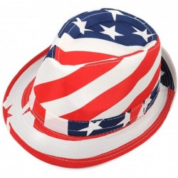 Fedoras Men's Fedora 4th of July Hat with Stars and Stripes Original American Hat - American Flag - C618DUALM3M $24.91