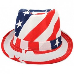 Fedoras Men's Fedora 4th of July Hat with Stars and Stripes Original American Hat - American Flag - C618DUALM3M $27.85