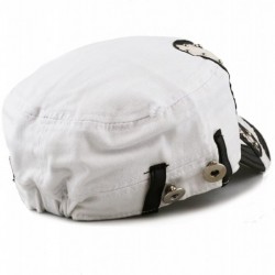 Baseball Caps Skull Patch Accent Cotton Cadet Hat with Metal Studs - White - CR17Z46HN4G $21.00