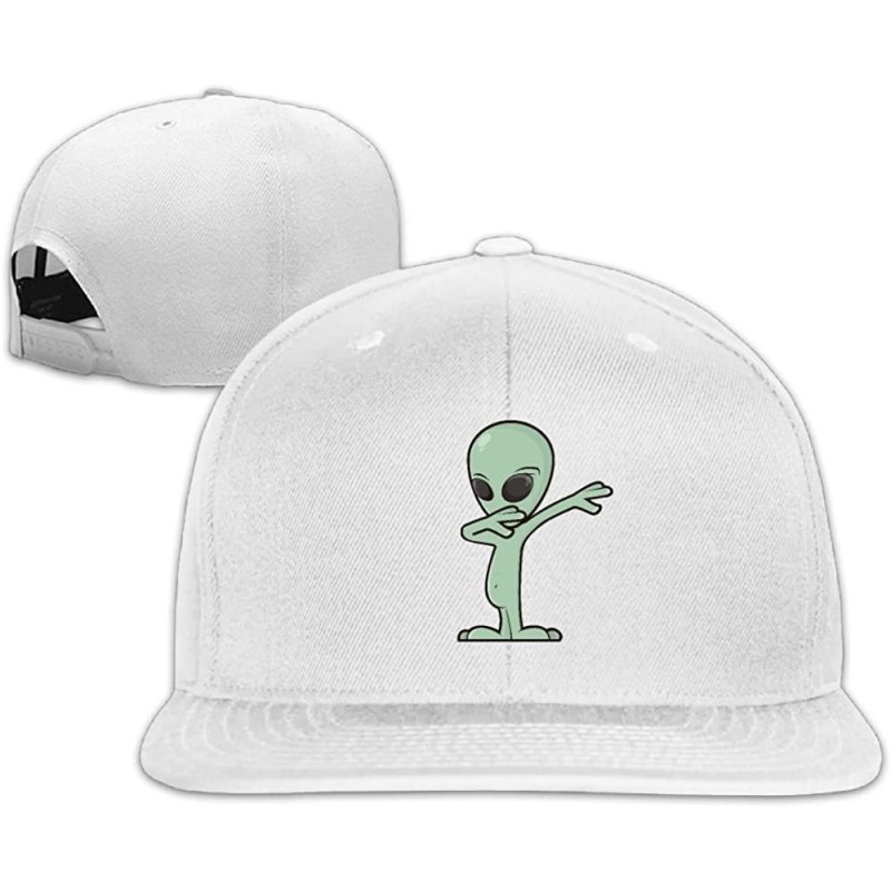 Sun Hats Cute Alien Dabbing Funny Dab Dance Snapback Hip Hop Flat Bill Baseball Caps for Men Women - White - CU1879IOOS3 $25.35