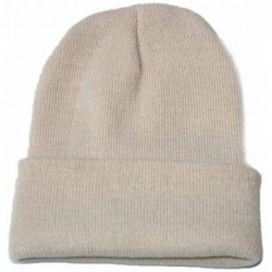 Newsboy Caps Unisex Solid Slouchy Knitting Beanie Warm Cap Ski Hat - Khaki - CO18EM4DME9 $20.12