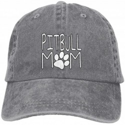 Baseball Caps Unisex Washed Pitbull Mom Fashion Denim Baseball Cap Adjustable Travel Hat - Ash - CV18DUIHAN2 $32.70