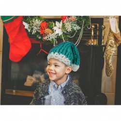 Skullies & Beanies Christmas Warm Chunky Slouchy Knit Beanie Santa Hat - Green-kid - CF187N723NK $27.56