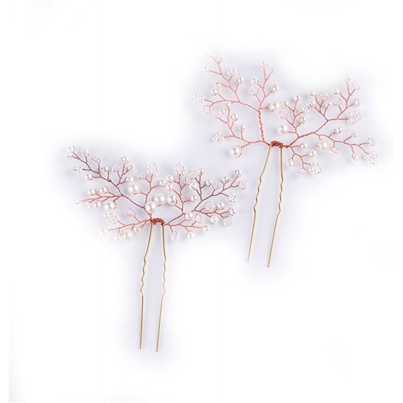 Headbands Bridal Tree Shape Pearls Hairpins One Pair One Size - CB11UHL3C59 $48.31