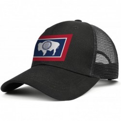 Baseball Caps Unisex Duck Tongue Hat Oklahoma Flag Adjustable Dad Sandwich Mesh Cap - Wyoming State Flag - CB18ULM937L $45.41