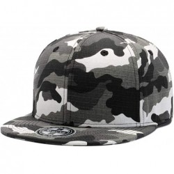 Baseball Caps Unisex Snapback Hats Adjustable USA Army Camouflage Flat Brim Baseball Cap - W134 - CH18R4D8QOO $31.76