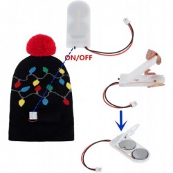 Skullies & Beanies Novelty LED Light Up Christmas Hat Knitted Ugly Sweater Holiday Xmas Beanie Colorful Funny Hat Gift - CF18...