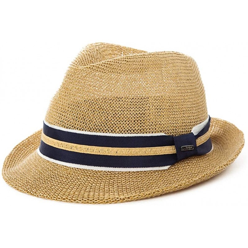 Fedoras Womens Straw Fedora Brim Panama Beach Havana Summer Sun Hat Party Floppy - 89005_khaki - CC18HLR4A36 $36.76