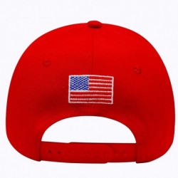 Baseball Caps Trump 2020 Keep America Great 3D Embroidery American Flag Baseball Cap - 013 Red - CB18O22QMQC $25.65