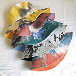 Bucket Hats Women Girls Cotton Leopard Print Reversible Bucket Hat Summer Double Sides Packable Hat for Outdoor Travel - CX19...