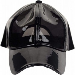 Baseball Caps Womens Transparent Waterproof PVC Rain Baseball Cap - Black - CN18R6K9Z3S $18.35