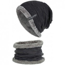 Skullies & Beanies Men Women Winter Warm Stretchy Beanie Skull Slouchy Cap Hat Fleece Lined - Navy Blue-b - CO192TISAX0 $31.52